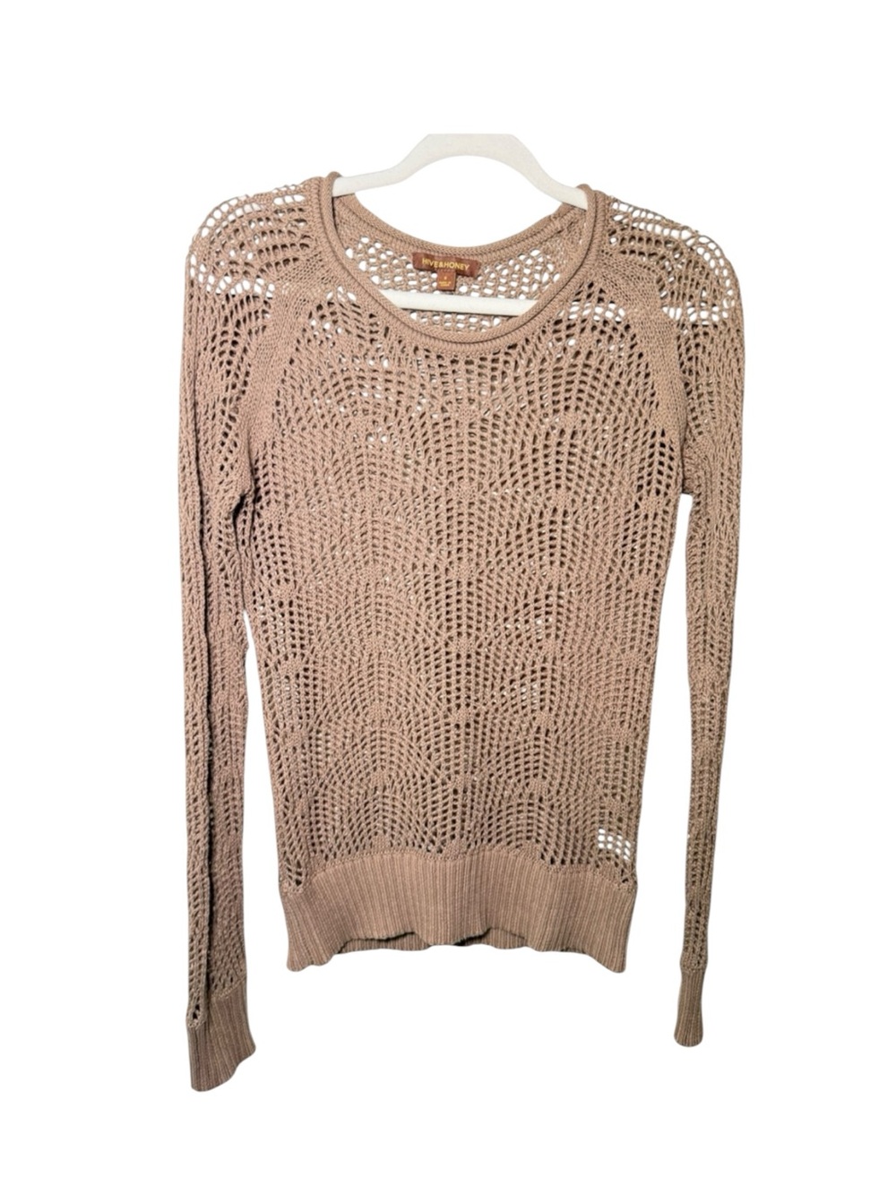 Hive & Honey Anthropologie 100% woven lightweight cotton top tan women’s small